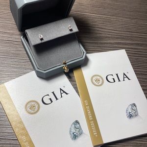 ⚠️Authentic Natural Diamond Stud Earrings with GIA Reports